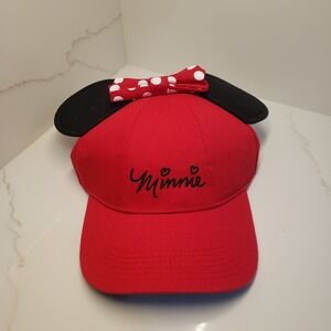 Disney Hat‎ Cap Girls One Size Minnie Mouse Snapback Red Ears Adjustable Kids